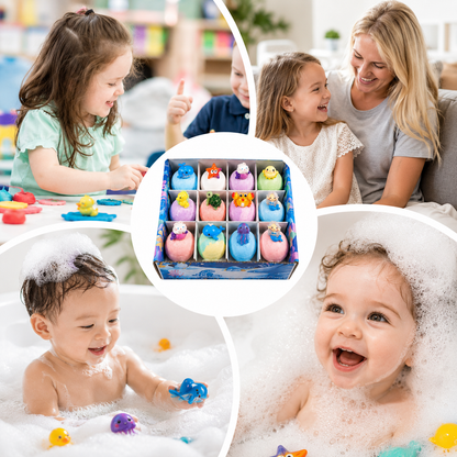 12pc Kids Bath Bomb Gift Set - Fizzy & Mildly Fragrant