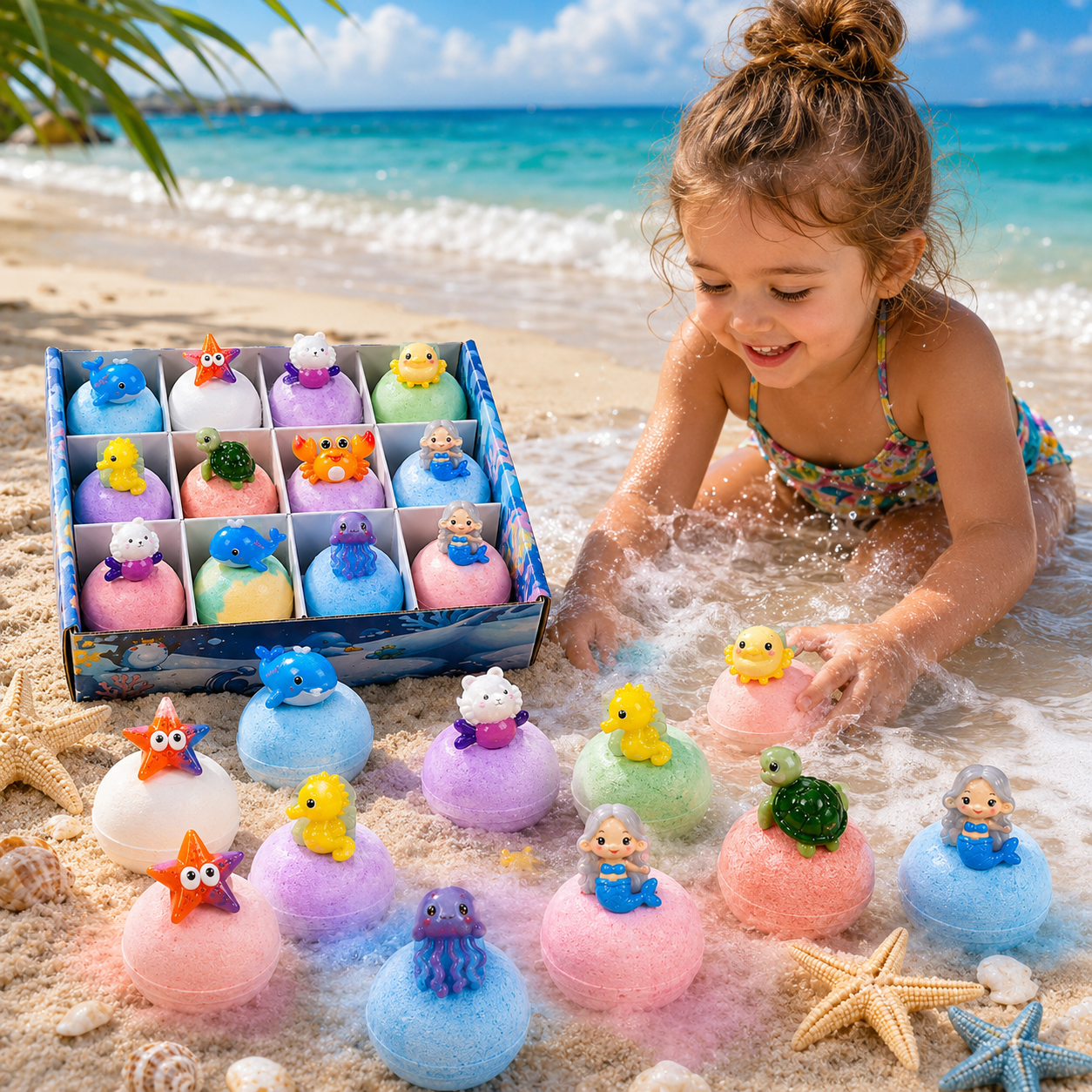 12pc Kids Bath Bomb Gift Set - Fizzy & Mildly Fragrant
