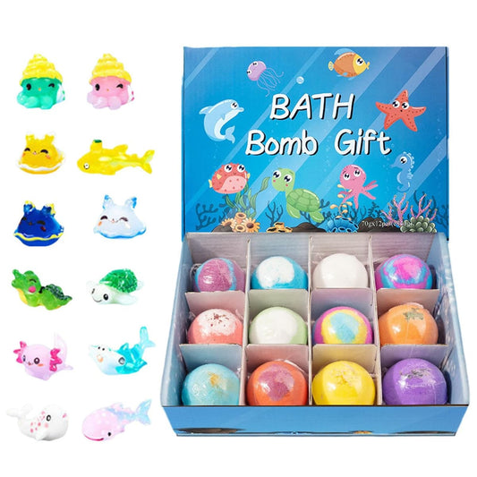 12pc Kids Bath Bomb Gift Set - Fizzy & Mildly Fragrant