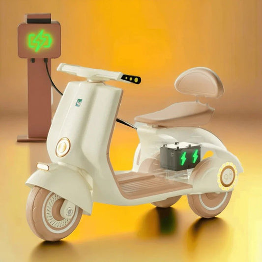 Kids Electric Motorcycle Scooter with Seat - Rechargeable