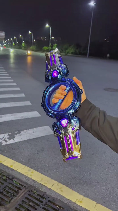 Rechargeable Rotating Double-Edge LED Sword with Sound & Light Effects